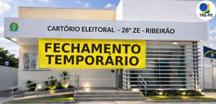 Fechamento temporário do Cartório Eleitoral de Ribeirão Fechamento temporário do Cartório Eleitoral de Ribeirão