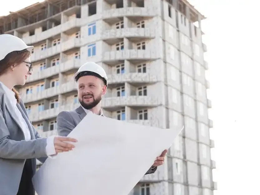 Casa, planta e matrícula durante procedimento de averbação de construção