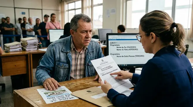 Homem recebe herança do pai, coloca terreno à venda por R$ 600 mil e descobre no cartório que o imóvel tam ... Homem recebe herança do pai, coloca terreno à venda por R$ 600 mil e descobre no cartório que o imóvel tam ...
