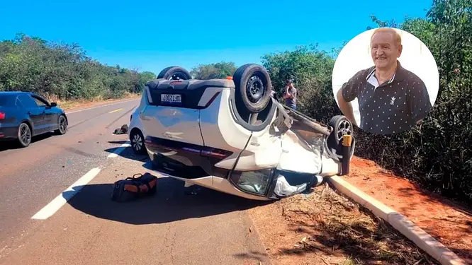 Titular de cartório morre após carro capotar em acidente na BR-158, em Três Lagoas Titular de cartório morre após carro capotar em acidente na BR-158, em Três Lagoas